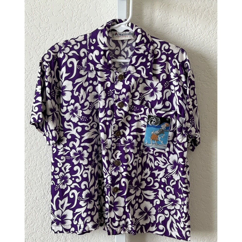 Uluwatitos Bali Island Boys Purple Short Sleeve Hawaiin Shirt Size 6‎ - Picture 3 of 8